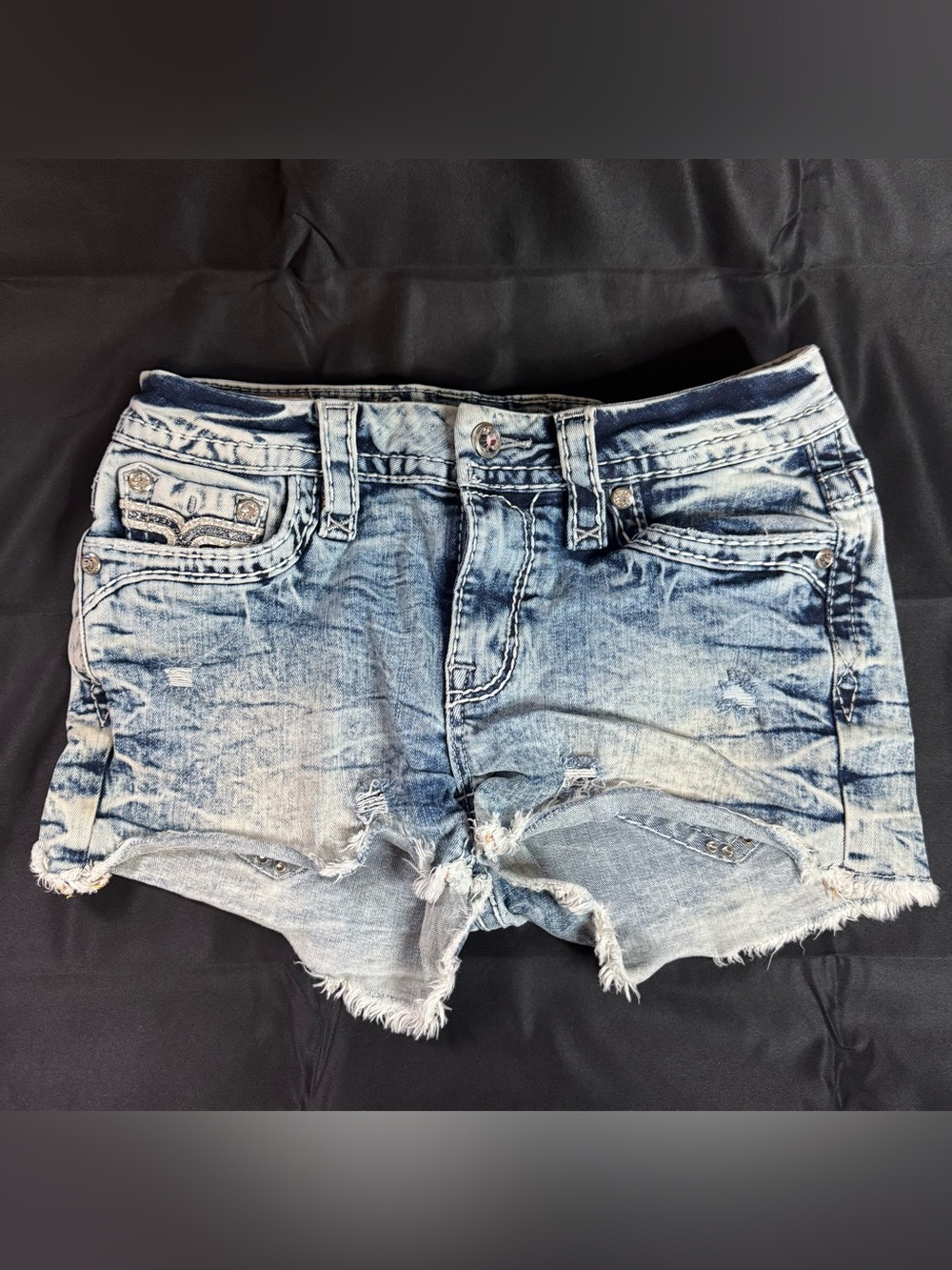 EUC Rock Revival Fay Mid Rise Denim Jean Short Size 26